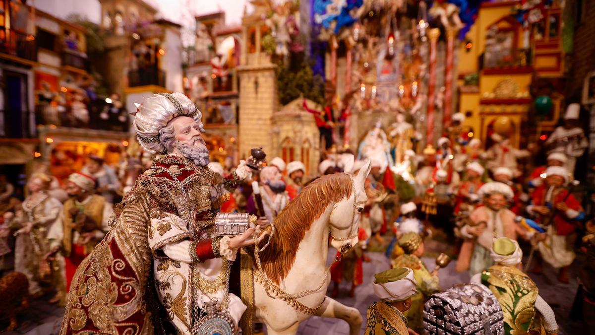 Detalle de uno de los belenes participantes en la última edición del concurso