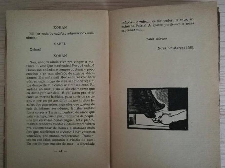 Páxinas finais da obra &quot;Matria&quot; (1935), de Álvaro de las Casas.