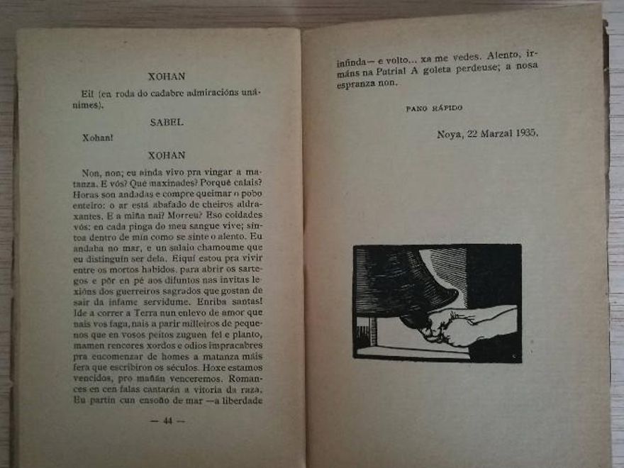 Páxinas finais da obra "Matria" (1935), de Álvaro de las Casas.