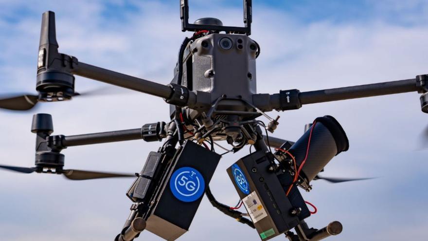 Modelo de dron 5G desarrollado por Telefónica con la colaboración de Gradiant.