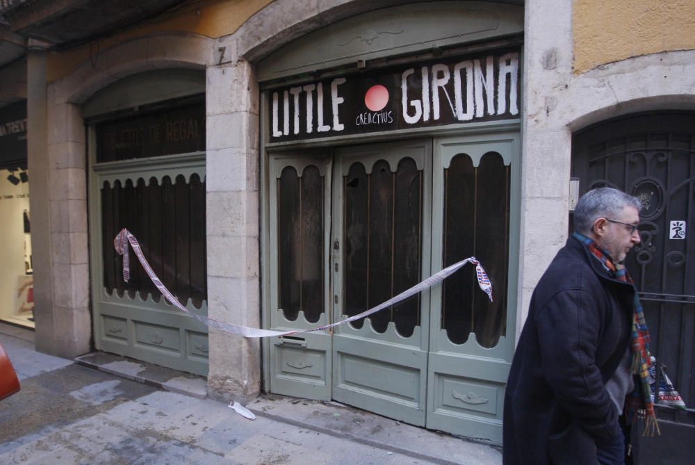 Incendi en una botiga del Barri Vell de Girona