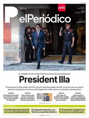 La portada de EL PERIÓDICO del 9 de agosto de 2024