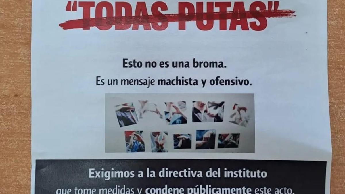 Familias del IES Goya de Zaragoza piden al centro que condene el gesto de "todas putas".