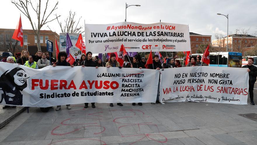 Tensión en el acto de Isabel Díaz Ayuso en Universidad Complutense