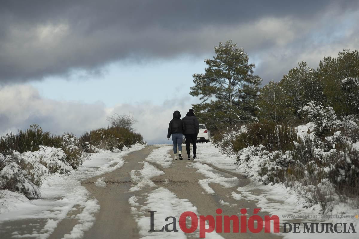 La borrasca Herminia tiñe de blanco la cima de la Región de Murcia