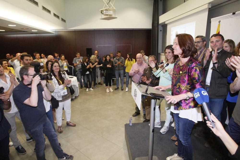 Marta Madrenas celebra la victòria a les eleccions municipals a Girona