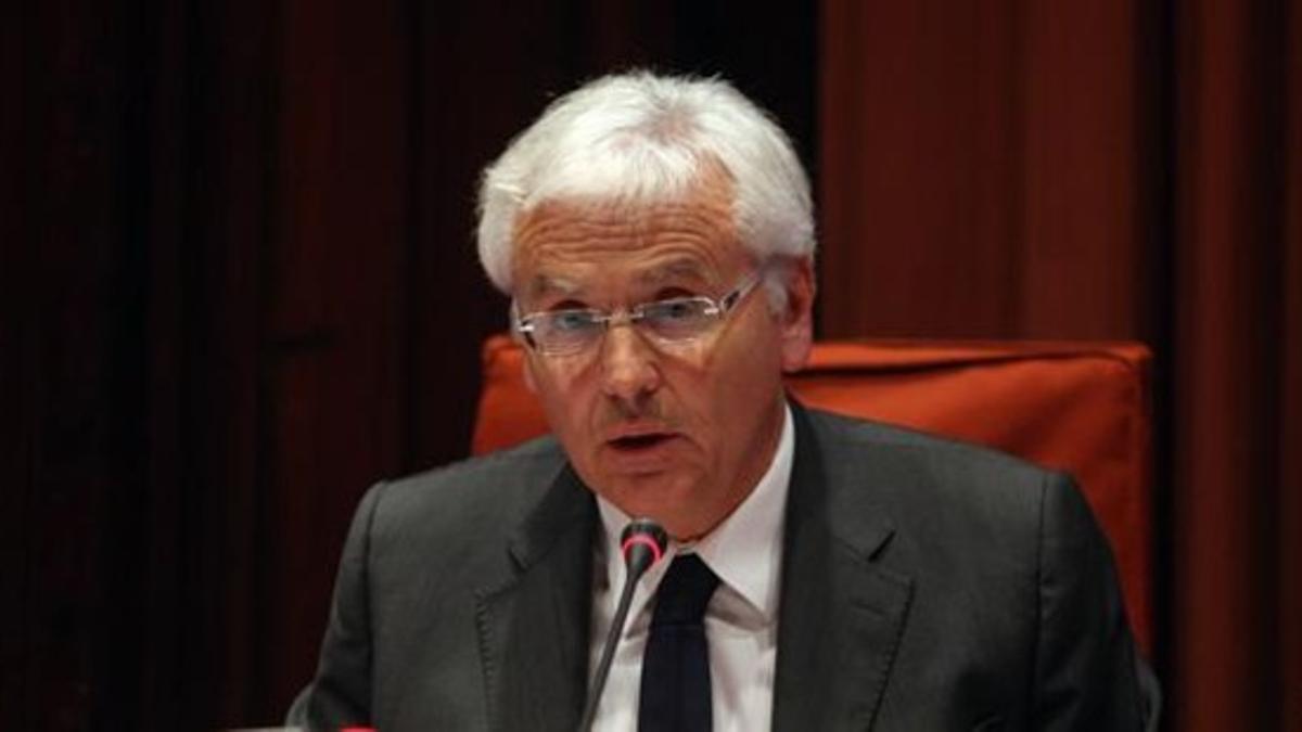 Ferran Mascarell, conseller de Cultura en una comparecencia en el Parlament.