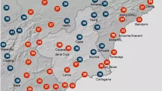 Alerta por calor: estos son los puntos de la Región de Murcia que van a llegar a los 40 grados de temperatura