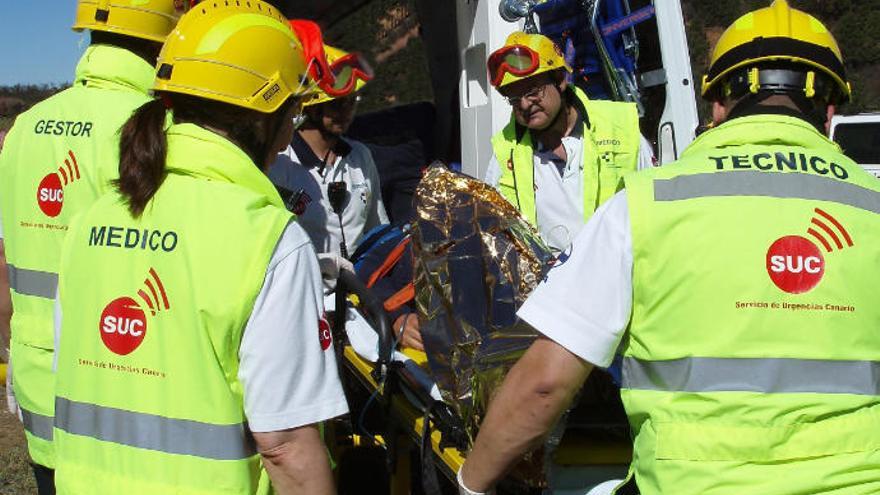 Motorista  herido al sufrir una caída en Tenerife