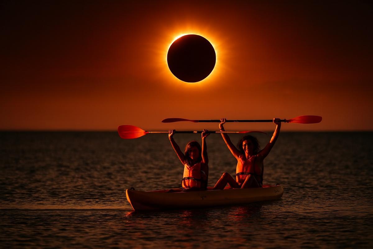 Nàutic Parc proposa una exclusiva ruta en caiac per contemplar el pròxim eclipsi solar des del mar.