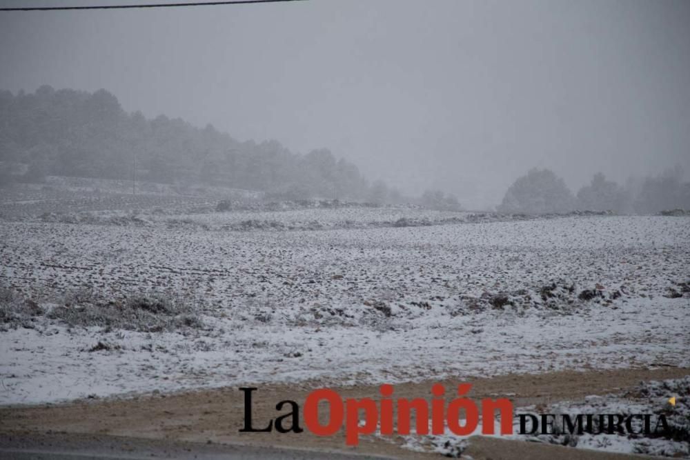 Nieva en las pedanías altas de la comarca del Noro