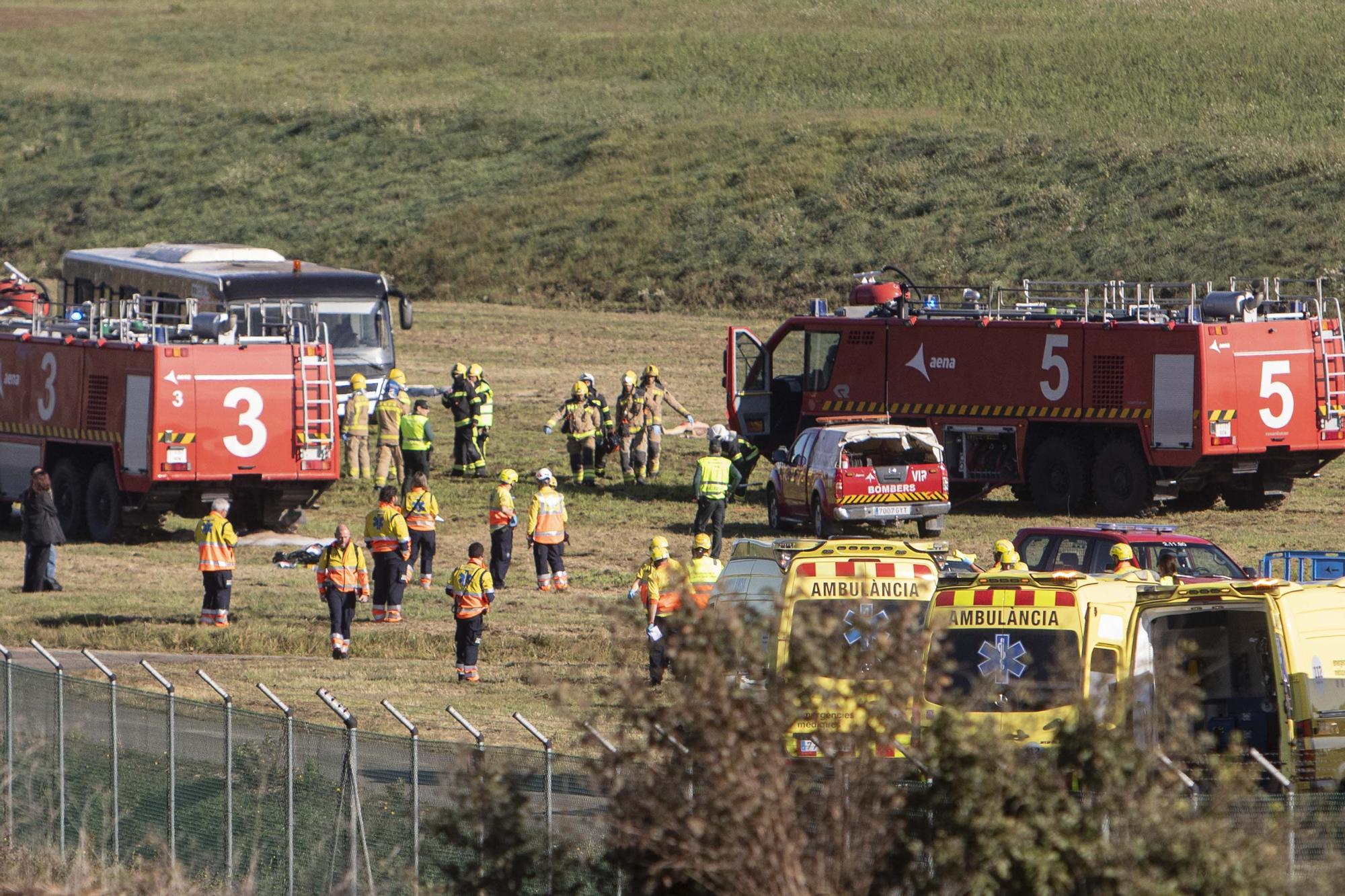 Simulacre d'accident aeri a l'aeroport de Girona