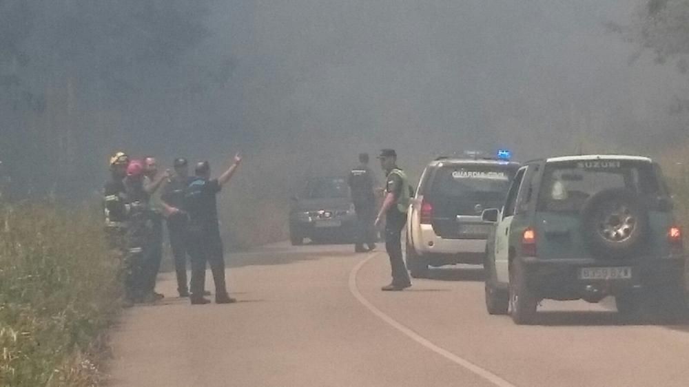 Labores de extinción en Cangas // G.N.