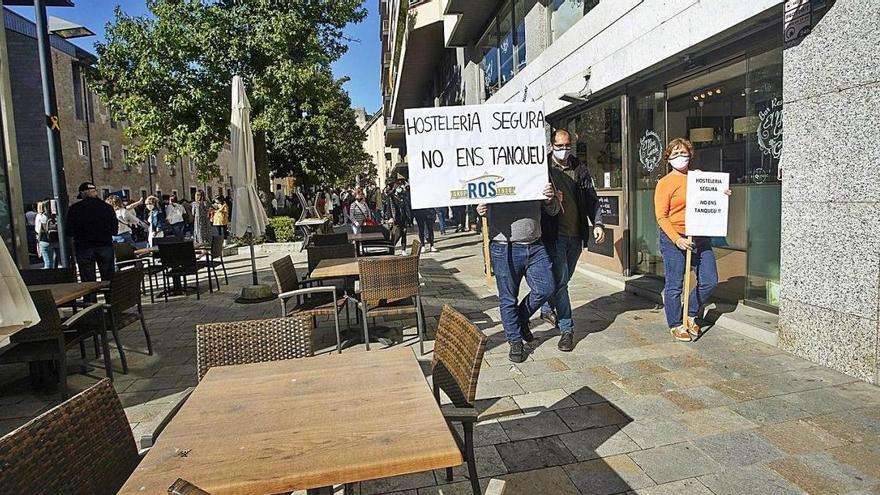 Una protesta de restauradors per les restriccions de la pandèmia a Girona