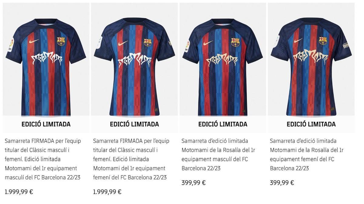 El precio de la camiseta del Barça con el logo de Rosalia