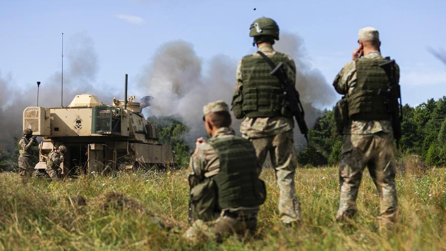 Ejercicios de soldado ucranianos en Estonia.