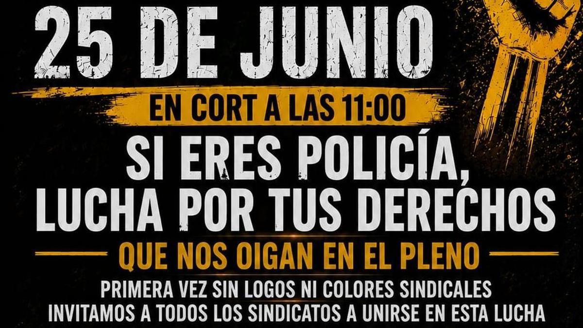 Cartel de la convocatoria de la protesta en Cort.