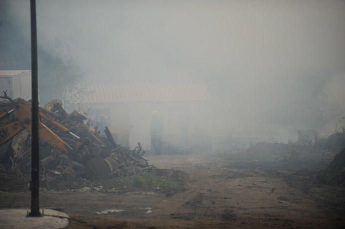 Incendio en una planta de compostaje de Arteixo