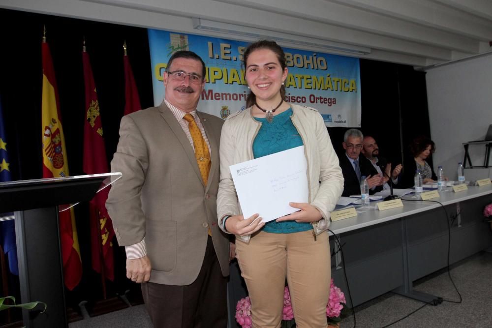 Entrega de premios de la Olimpiada Matemática Francisco Ortega en el IES El Bohio