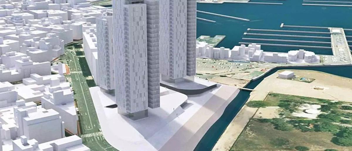 Recreación de las torres de Metrovacesa en su proyecto