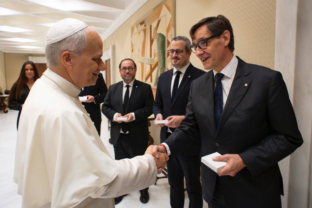 Salvador Illa se reúne con el papa León XIV en el Vaticano