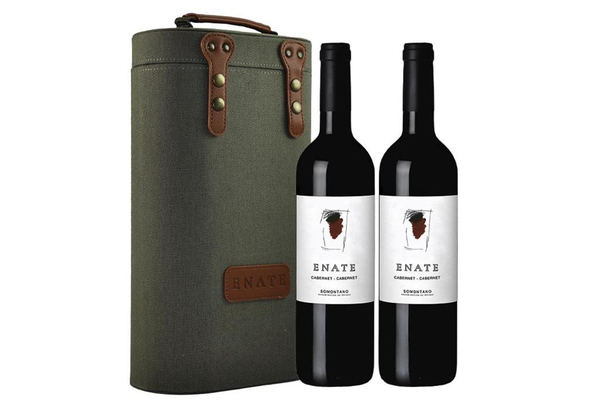 Pack de 2 Botellas de Enate Cabernet-Cabernet 2015 + Maletín Portabotellas de Regalo