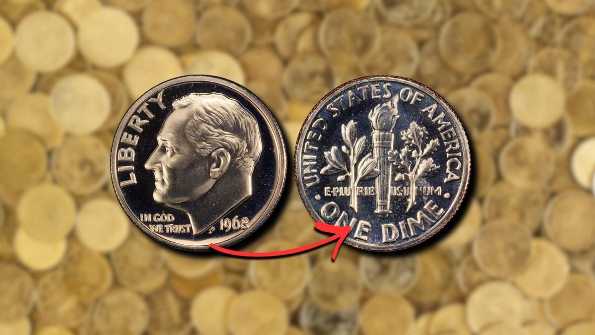 Moneda de 10 centavos de Roosevelt de 1968