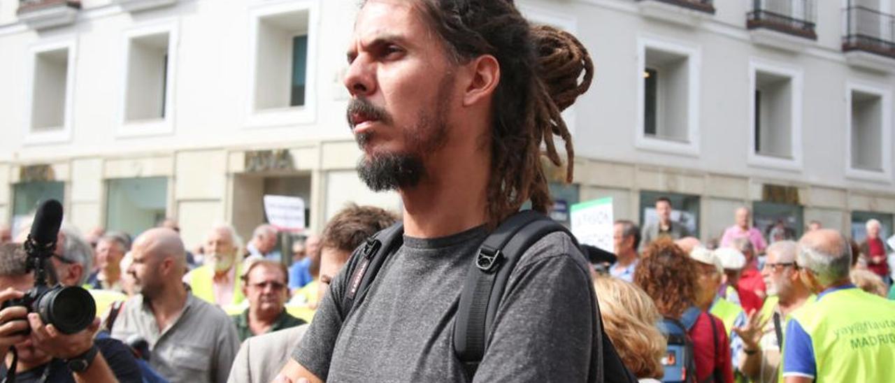 Alberto Rodríguez, durante una protesta contra la LOMCE