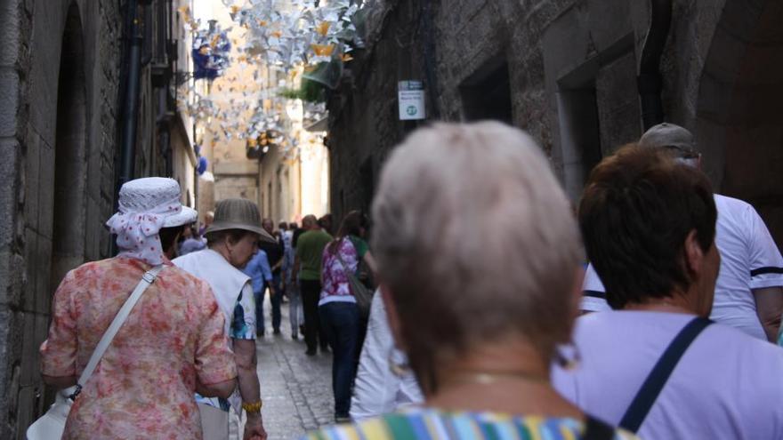 Alguns turistes visitant la 57a edició de &#039;Girona, Temps de Flors&#039;