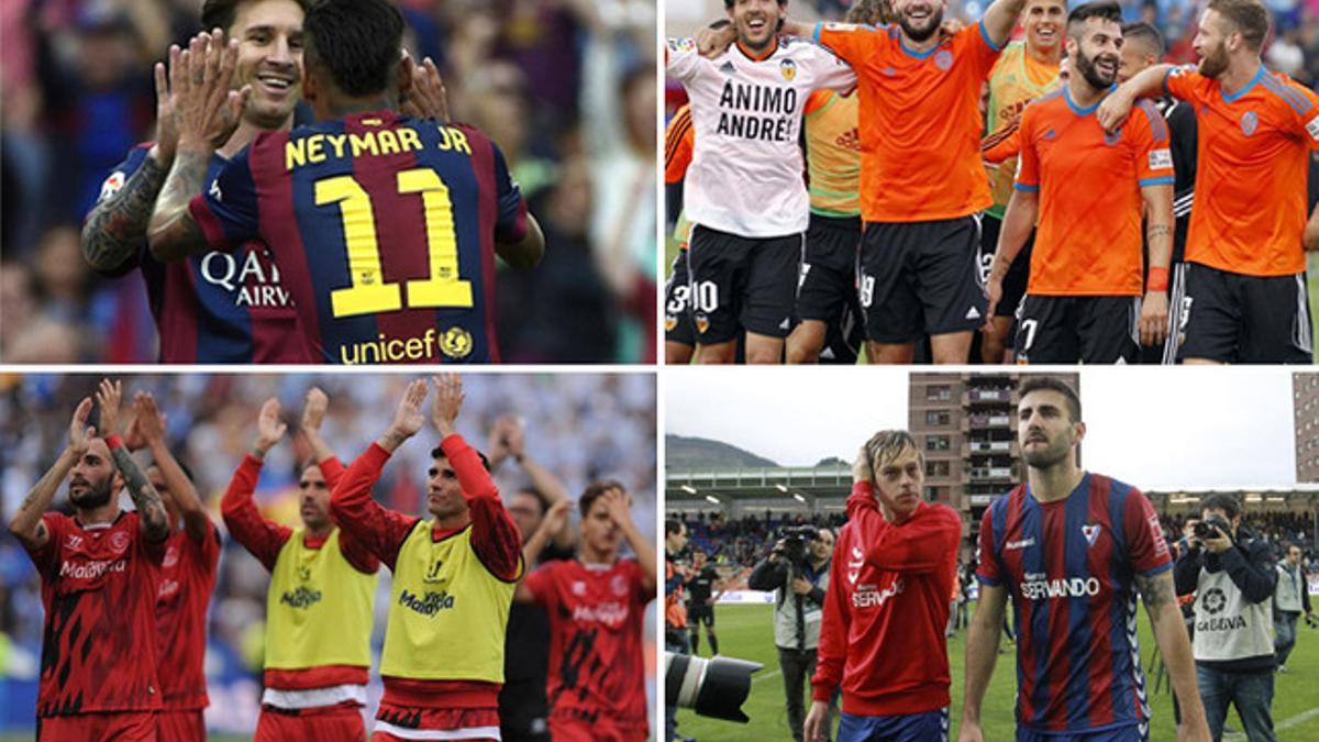 Barcelona, Sevilla, Valencia y Eibar, protagonistas en el desenlace de la Liga BBVA