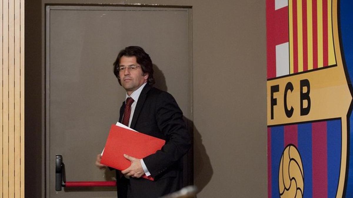 Toni Freixa, cuando era portavoz de la directiva del Barça.