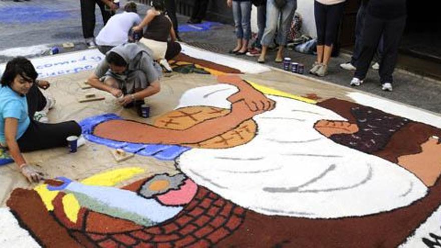 Alfombra del Colegio Santa María de los Volcanes.