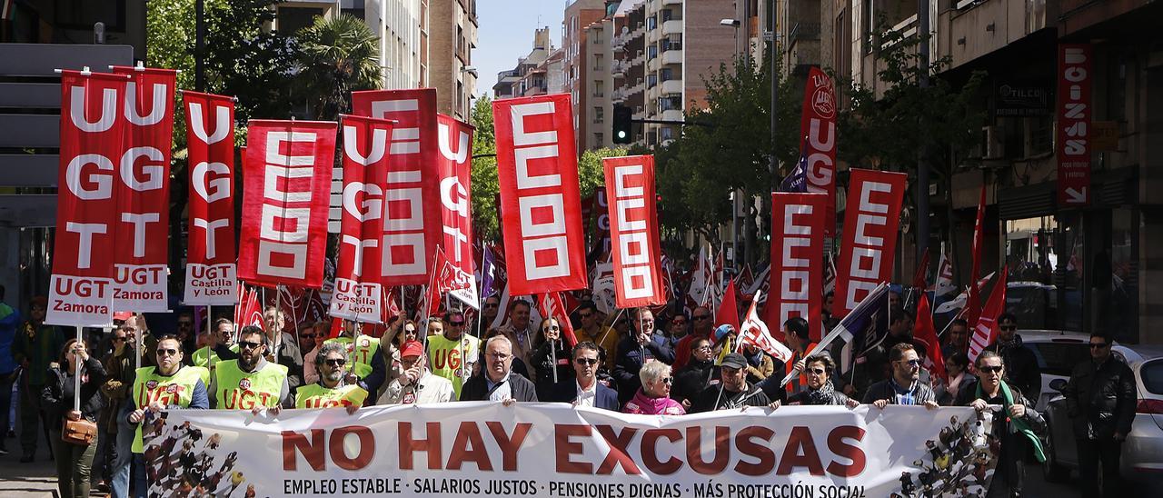 Manifestación el pasado Primero de Mayo en Zamora.