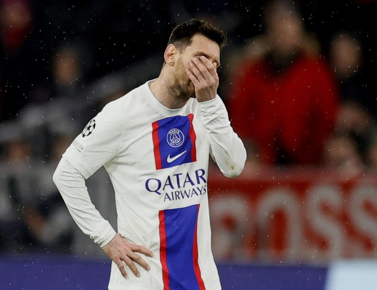 Messi, después de ser eliminado contra el Bayern en 2023.