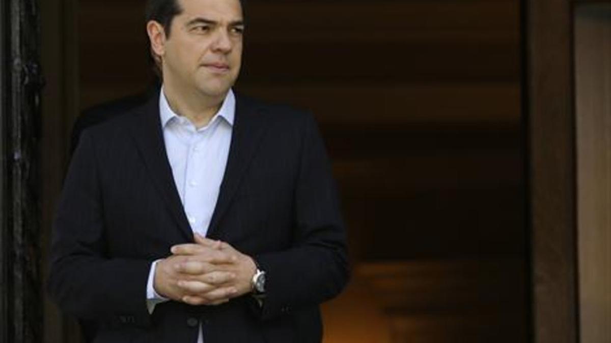 Tsipras, ayer, en Atenas.