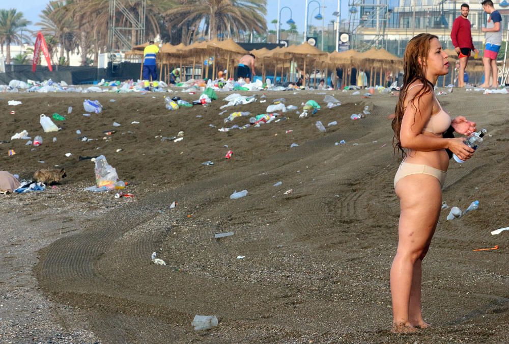 Así han quedado las playas después de la Noche de San Juan