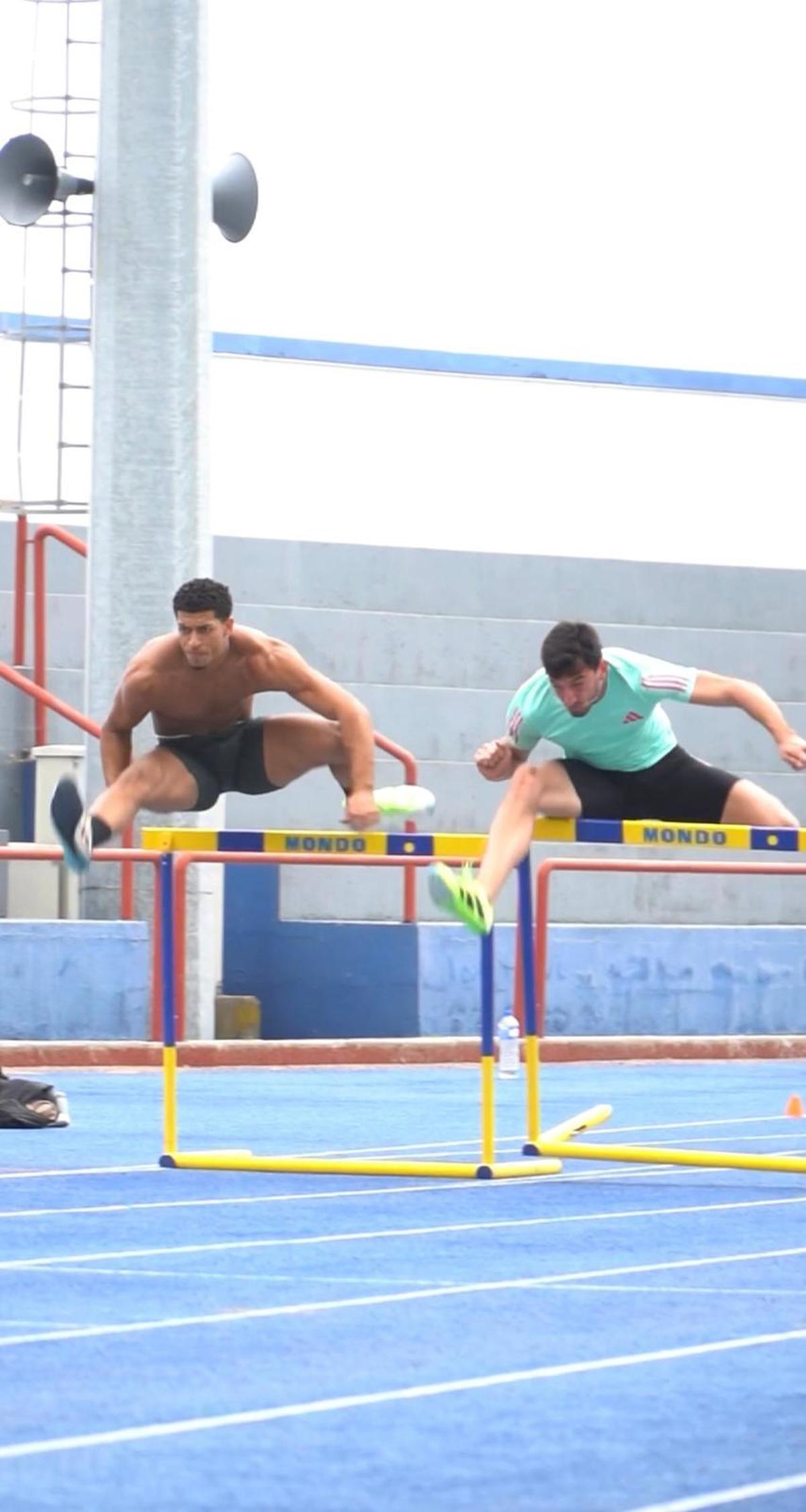 Quique Llopis y Dani Castilla, en un entrenamiento de esta temporada