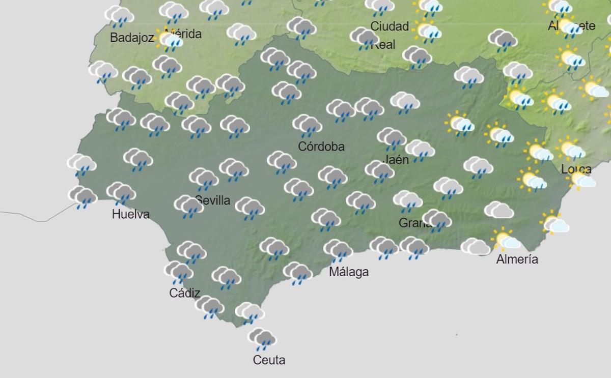 Previsión de Aemet de 12.00 a 18.00 horas el viernes.