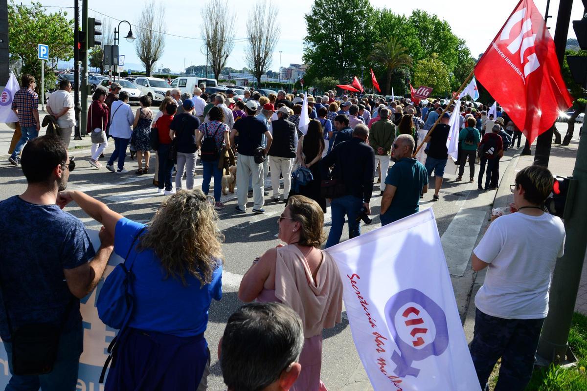 Las imágenes de la manifestación del 1º de Mayo en Cangas