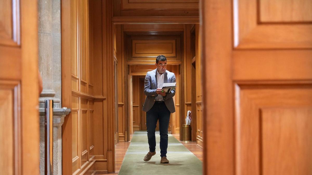 El presidente de la Diputación, Luis López, tras la junta de gobierno.