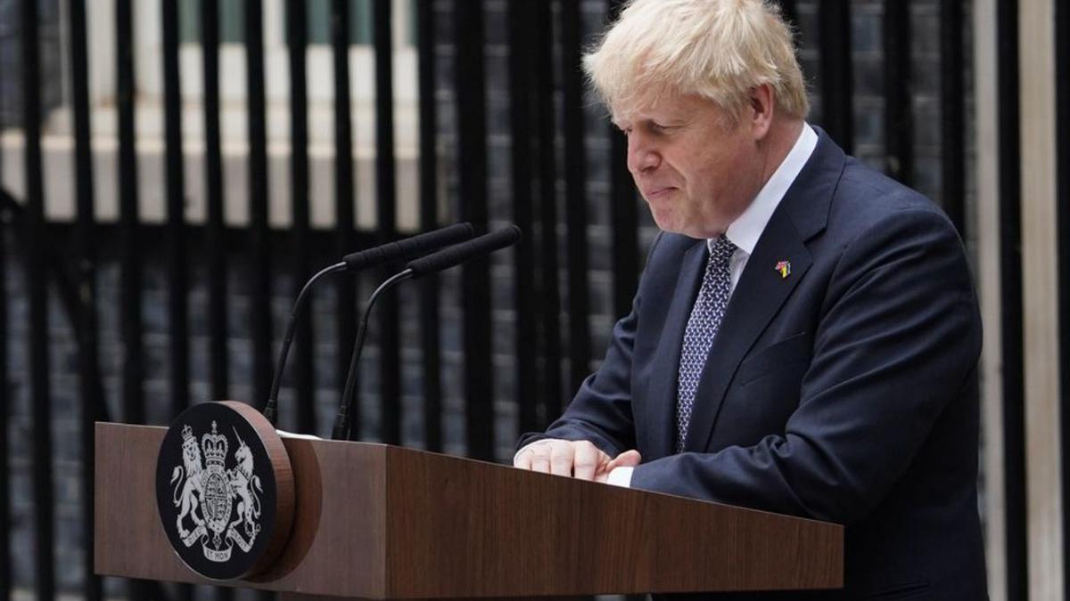 Boris Johnson, anunciant la seva dimissió, dijous | EP