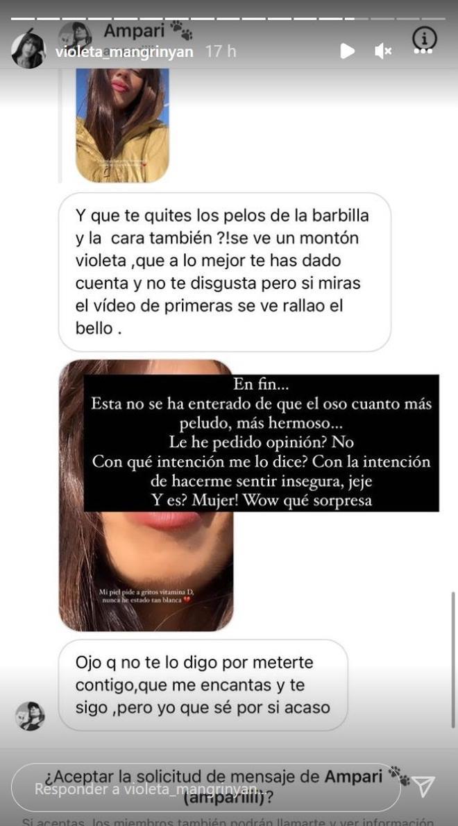Violeta responde en Instagram