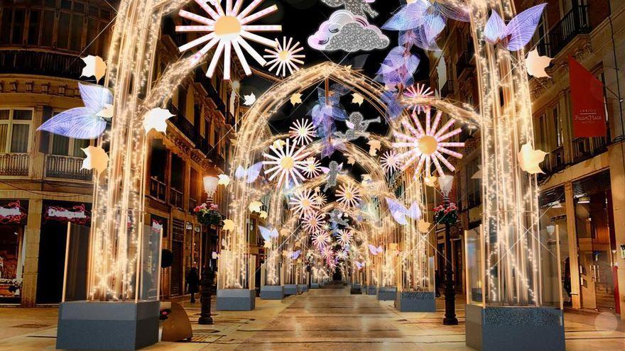 Luces de Navidad en la calle Larios de Málaga en una imagen de archivo.