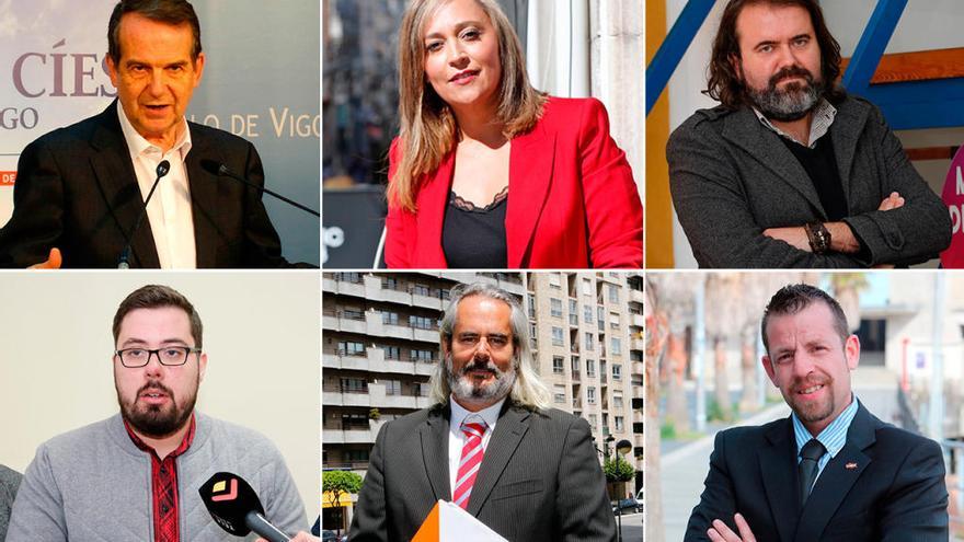 Caballero (PSOE), Muñoz (PP), Pérez (MArea), Igrexas (BNG), Alonso (Ciudadanos) y Maus (VOX)