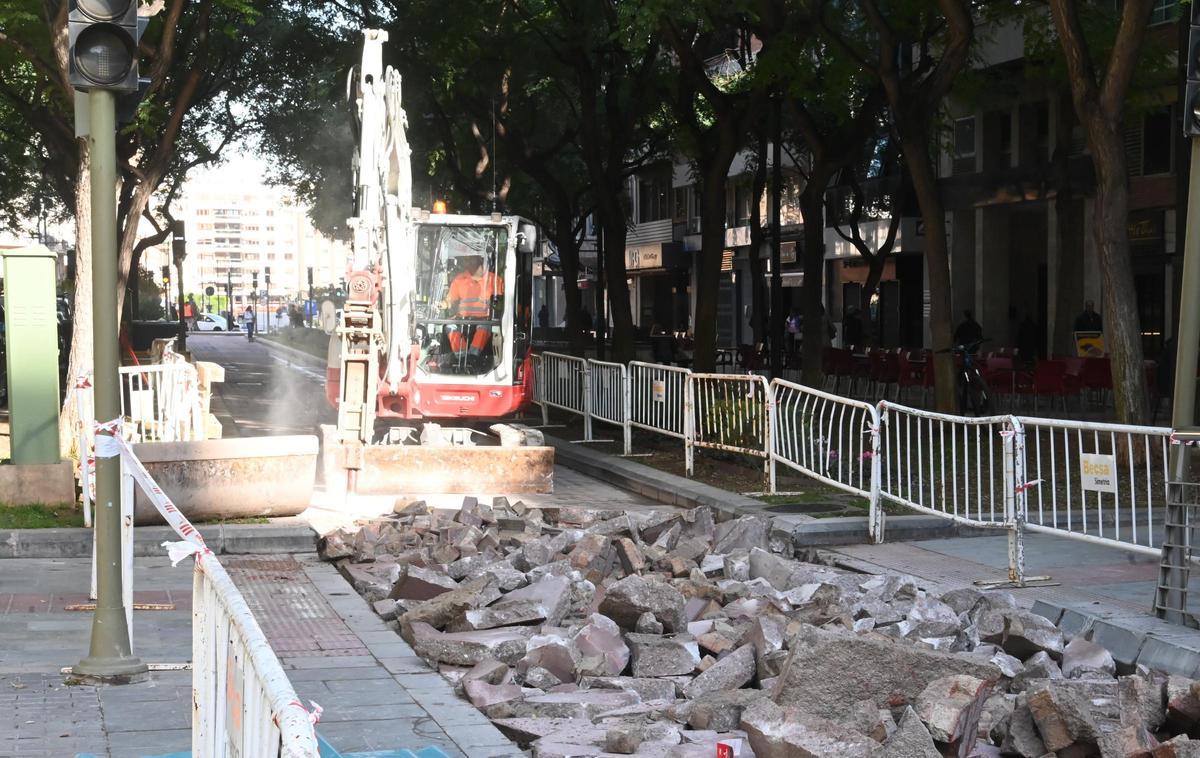 Obras TRAM por el centro de Castelló.