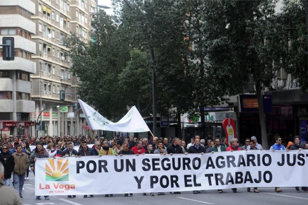 Manifestación en Murcia de los agricultores