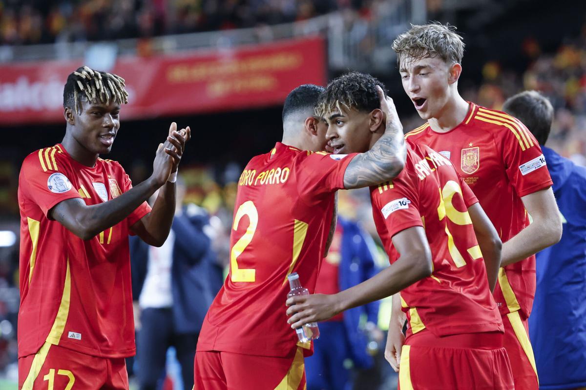La Selección Española en el partido de vuelta de los cuartos de final de la Nations League ante Países Bajos
