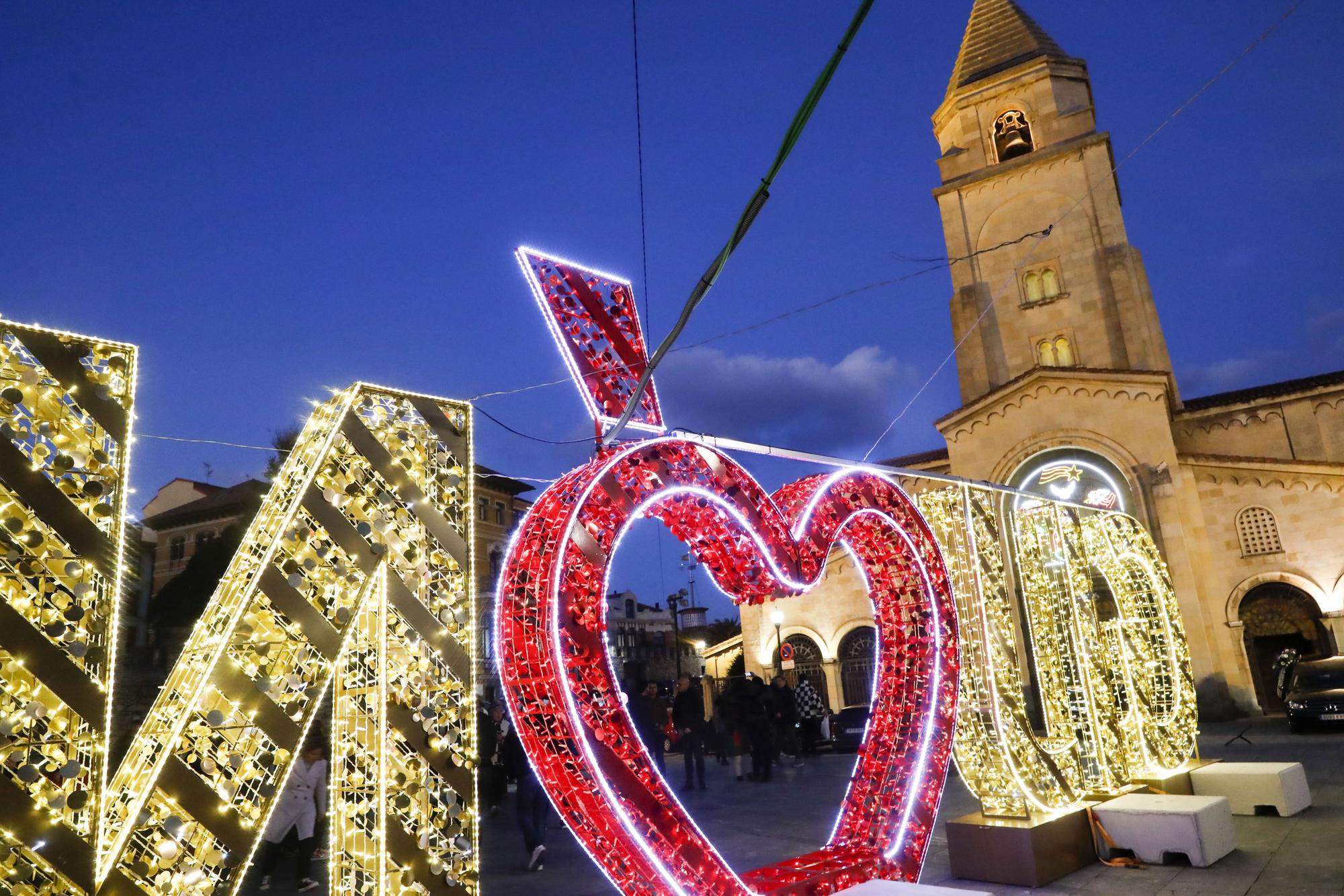 Encendido de las luces navideñas en Gijón