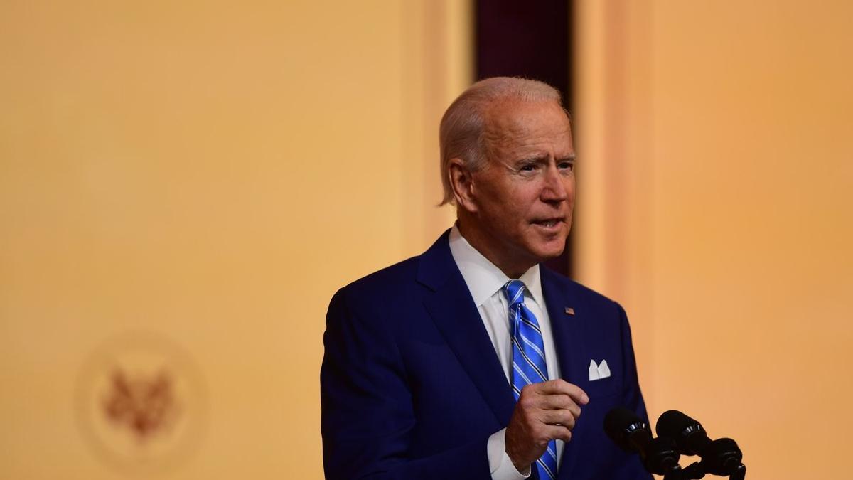 Joe Biden, durante el discurso de Acción de Gracias, el pasado 25 de noviembre.