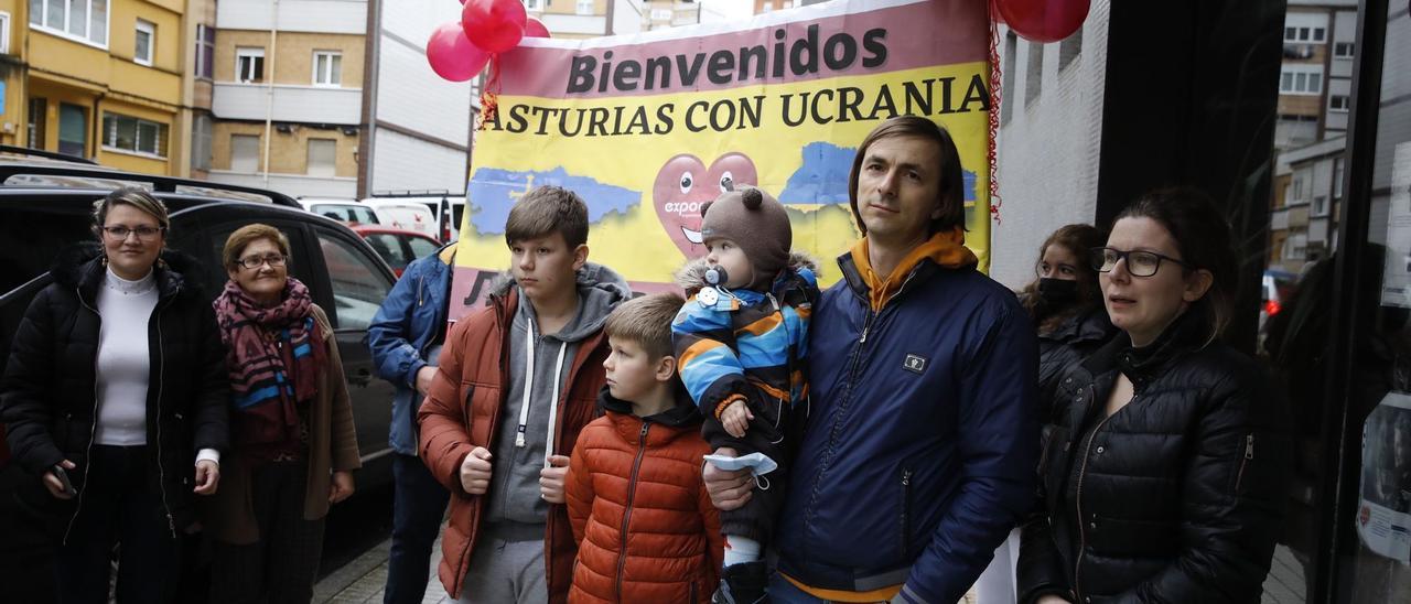 Primera familia de refugiados ucranianos en Asturias.